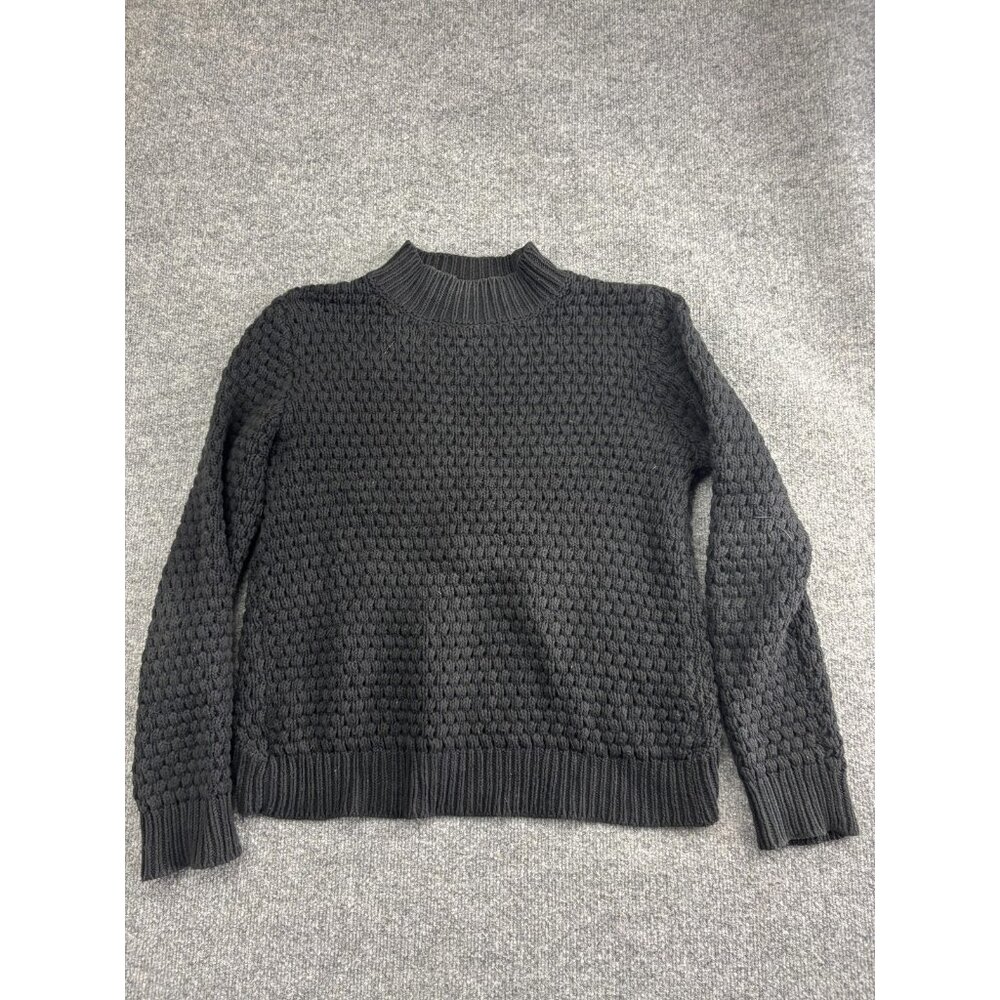 Element Sweater Womens Large Black Textured Knit Pullover Crewneck ES7030 Casual